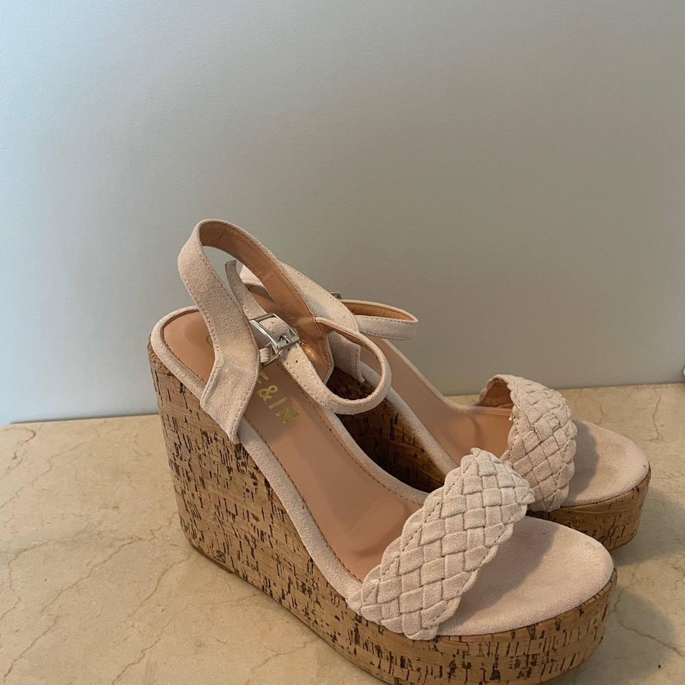 Women's Beige Wedge Sandals
